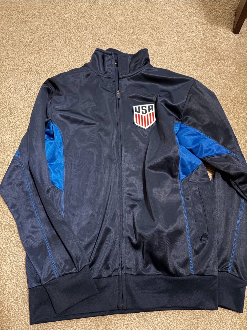 USA Track Navy Blue Men's Zip-Up Jacket